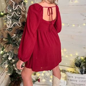 Crimson red - mini dress